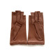 Leather mittens of lamb cognac "EVELYNE".