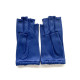 Leather mittens of lamb blue "EVELYNE".