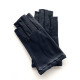 Leather mittens of lamb navy "EVELYNE".