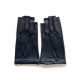 Leather mittens of lamb navy "EVELYNE".