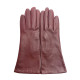 Gants en cuir d'agneau bordeaux "COLINE".