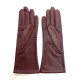 Leather gloves of lamb burgundy "COLINE"