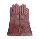Leather gloves of lamb burgundy lining cashmere "COLINE"