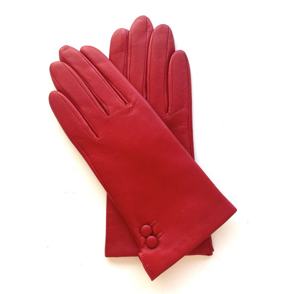 Gants en cuir d'agneau rouge "CLEMENTINE".