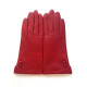 Gants en cuir d'agneau rouge "CLEMENTINE".