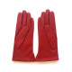 Gants en cuir d'agneau rouge "THERESE".