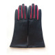 Leather gloves of lamb putty amethyst "ELISA"..