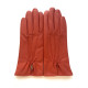 Gants en cuir d'agneau orange "JULIE"