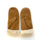 Leather gloves of shearling chesnut "BORIS ".