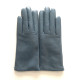Leather gloves of lamb steel blue "CAPUCINE".