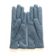 Gants en cuir d'agneau bleu acier "CAPUCINE".