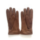 Gants en cuir de cerf tobacco " MARC ".