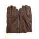 Gants en cuir d'agneau lainé chocolat et beige "JIVAGO".