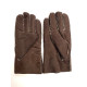Leather gloves of shearling chocolate and beige "JIVAGO".