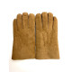 Leather gloves of shearling chesnut "JIVAGO".