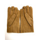 Leather gloves of shearling chesnut "JIVAGO".