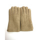 Gants en cuir d'agneau lainé beige "JIVAGO".