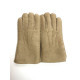 Leather gloves of shearling beige "JIVAGO".
