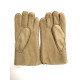 Leather gloves of shearling beige "JIVAGO".