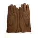 Leather gloves of shearling mahogany "JIVAGO".