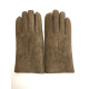 Gants en cuir d'agneau lainé taupe "JIVAGO".