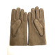 Gants en cuir d'agneau lainé taupe "JIVAGO".