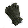 Gants en cuir d'agneau lainé vert "OKSANA"