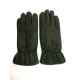 Leather gloves of lambskin green "OKSANA"