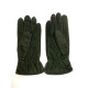 Leather gloves of lambskin green "OKSANA"