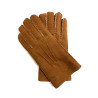 Leather gloves of shearling cognac "JIVAGO".