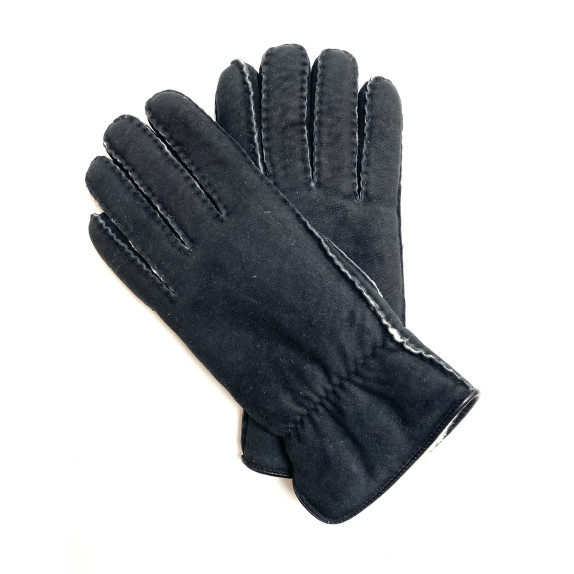 Leather gloves of lambskin black "MARKO"