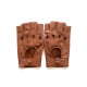 Leather mittens of lamb cognac "PILOTE".