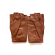 Leather mittens of lamb cognac "PILOTE".