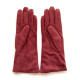 Leather gloves of velvet goat burgundy "COLINE BIS"