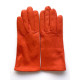 Gants en cuir d'agneau orange bis "CAPUCINE".