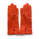 Gants en cuir d'agneau orange bis "CAPUCINE".