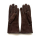 Leather gloves of sherling brown "ANASTASIA".