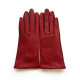 Leather gloves of lamb and cherry "CAPUCINE".