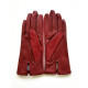 Leather gloves of lamb and cherry "CAPUCINE".