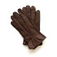 Gants en cuir de cerf chocolat " MARC ".