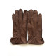 Gants en cuir de cerf chocolat " MARC ".