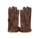 Gants en cuir de cerf chocolat " MARC ".