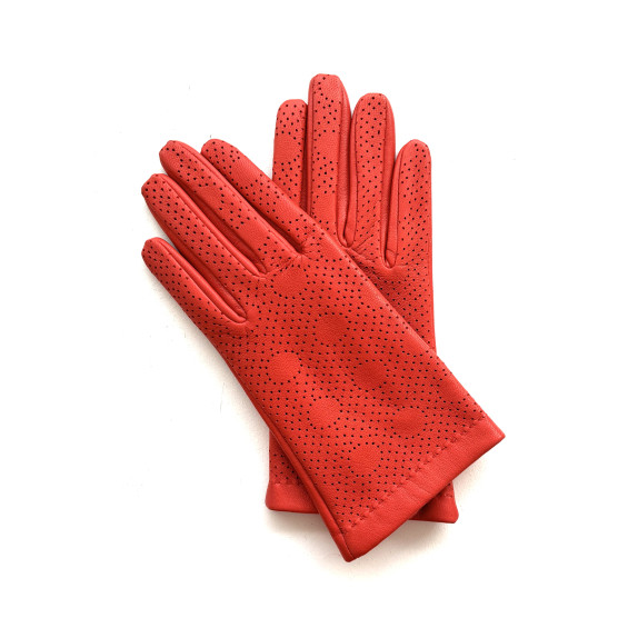 Leather gloves of lamb capucine "LINA".