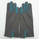 Gants en cuir d'agneau gris/paon"TWIN"